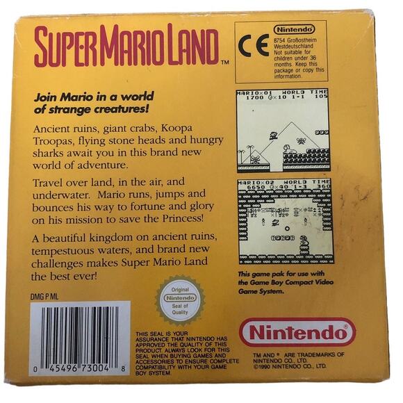 Nintendo GameBoy Super Mario Land VTG Classic Game - Picture 2 of 4